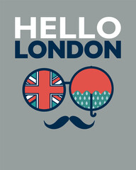 hello London poster with gentleman