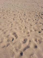 
A close-up of the sand on the beach. 