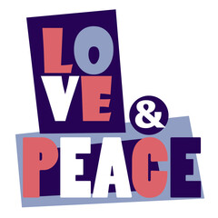love and peace vector illustration - 708383131