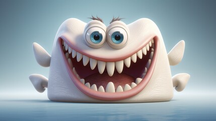 Dive into the creative realm with this high-definition image featuring a cartoon tooth monster design, promising a realistic and enchanting touch for your projects.