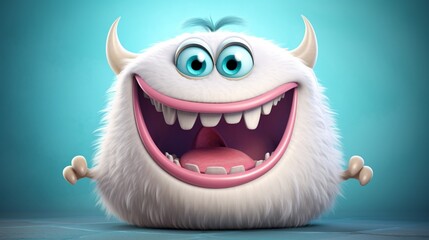 Add a touch of whimsy to your projects with this realistic HD image featuring a cartoon tooth monster design, promising to infuse character and creativity.