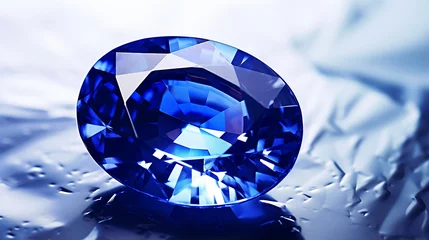 Poster luxury natural blue sapphire gemstone © Aura