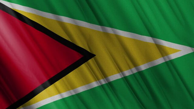 Guyana Waving Flag. National 3d Guyana Flag Waving. Guyanese Flag 4k Resolution Background. Guyanese Flag Closeup
