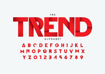 Obraz premium Vector of stylized modern font and alphabet