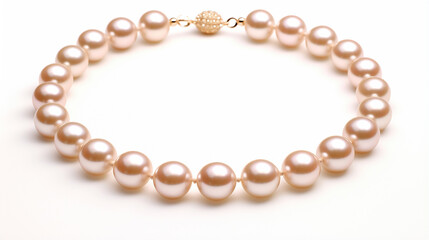 Obraz premium simple elegant pearl necklace isolated on white background