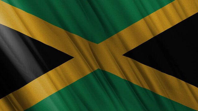 Jamaica Waving Flag. National 3d Jamaica Flag Waving. Jamaica Flag 4k Resolution Background. Jamaica Flag Closeup
