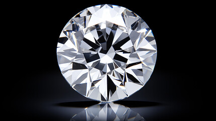 real loose brilliant round diamond side view on black background