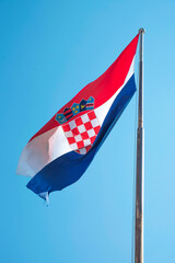 Croatian flag on blue sky 