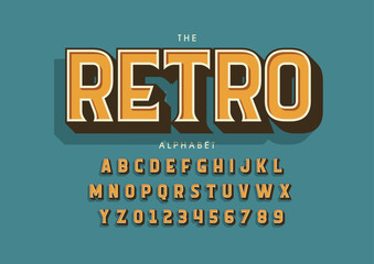 Vector of stylized modern font and alphabet - obrazy, fototapety, plakaty