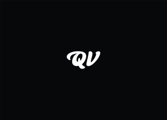 Logo Monogram Slash concept with Modern designs template letter QV