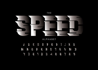 Vector of stylized modern font and alphabet