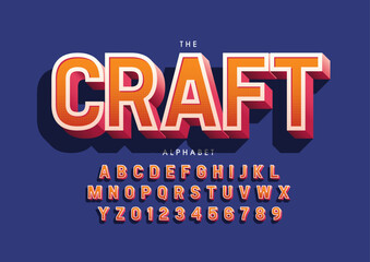 Vector of stylized modern font and alphabet