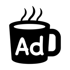 Advertising on cup icon