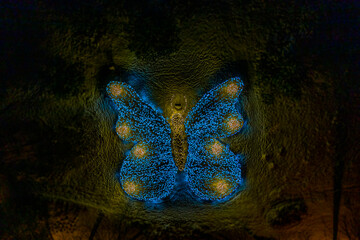 Muszyna noc, oświetlenie świąteczne.