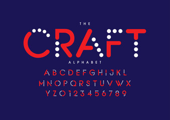 Vector of stylized modern font and alphabet