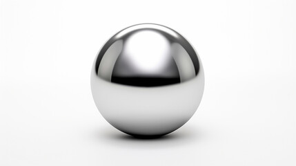 chrome steel ball realistic isolated on white background
