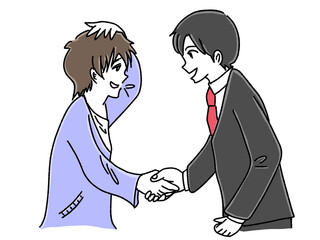 IT社長とビジネスマンの握手