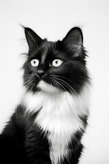A Cat, Black white picture, generative ai