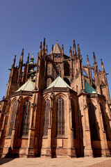 Fototapeta na wymiar View of St. Vitus Cathedral, in Prague, capital of Czech Republic, Europe.