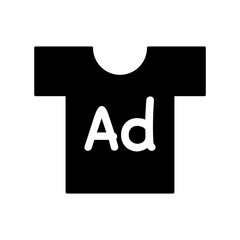 Advertising on shirt icon