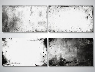 Set of grunge black banners, lines. Template for your modern designs. Brushed grungy painted lines.
