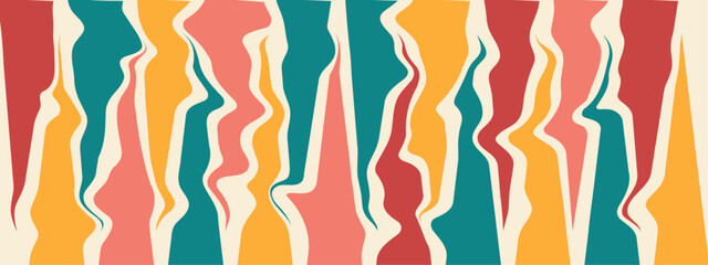 Groovy hippie 70s vector backgrounds set. Chessboard and twisted patterns. Backgrounds in trendy retro trippy style