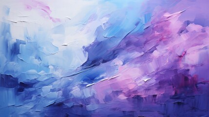 Impressionism, brush strokes of paint in blue and lilac tones. abstract background, backdrop, texture. - obrazy, fototapety, plakaty