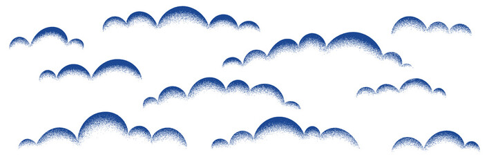Drawing clouds isolated on white background, vector design