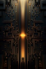Fototapeta premium Digital circuit technology background, generative ai