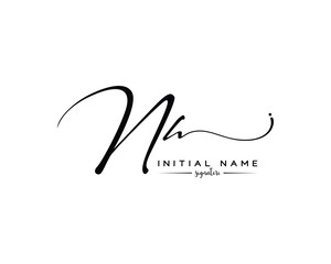 NH N H initial letter handwriting and signature logo