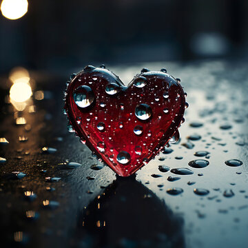 Valentine day abstract blurred love heart  on blurred background with lights, decorative banner, romantic phone wallpaper