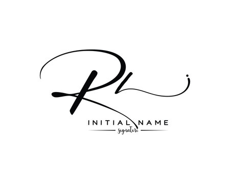RL R L initial letter handwriting and signature logo