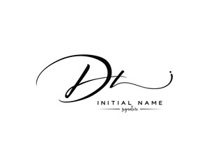 DL D L initial letter handwriting and signature logo