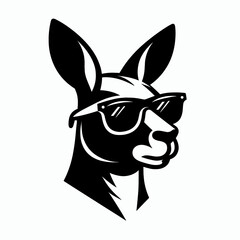 Funny kangaroo wearing sunglasses