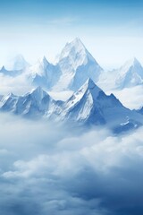 himalayas mountain, ice mountain, cartoon background, generative ai - obrazy, fototapety, plakaty