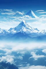himalayas mountain, ice mountain, cartoon background, generative ai