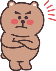 Cartoon teddy bear lecturing someone. Vector illustration isolated on a transparent background.