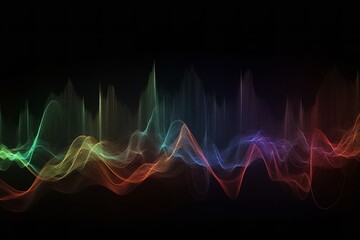 Fototapeta premium Dynamic Harmony: Composition of Colored Sine Vibration Waves in Abstract Background, Colored sine vibration, Abstract background, Dynamic composition, Vibrant waves,