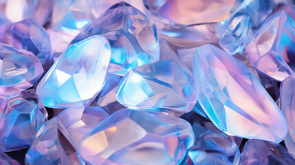 Background of blue and pink crystals.