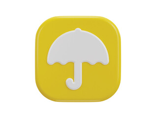 umbrella icon 3d rendering vector illustration