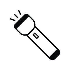 flashlight icon with white background vector stock illustration