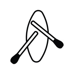 kayak icon with white background vector stock illustration