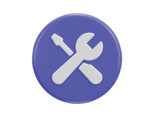 Obraz premium wrench and screwdriver fix and repair concept 3d vector icon illustration