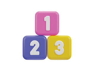 123 number blocks or cubes game design baby kid toys illustration