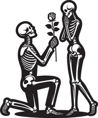 skeleton saying I love You Vector illustration