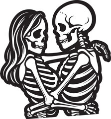 skeleton saying I love You more than anything Vector illustration