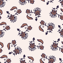 seamless pattern floral pattern textile vector tropical bicolor faces flower leaves miniprint animal geometric