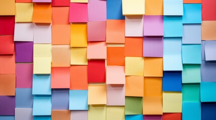 Array of multi-colored sticky notes Generative AI