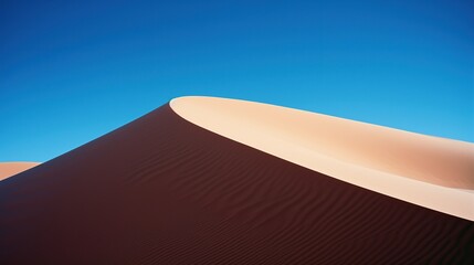 Fototapeta na wymiar Smooth desert dunes creating a sleek silhouette against the twilight sky.