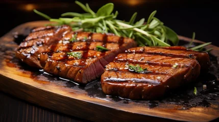  Grilled ahi tuna steak Generative AI © vadosloginov